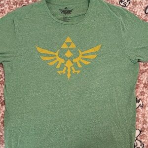 Loot Crate Green Short Sleeve Tee with Yellow Crest  Triforce